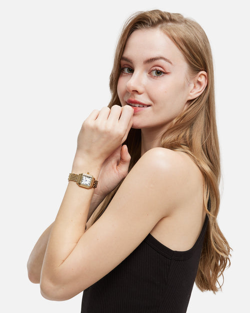 Joséphine | Montre Femme Cadran Carré Doré