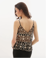 Léa | Top Brodé Perles et Sequins