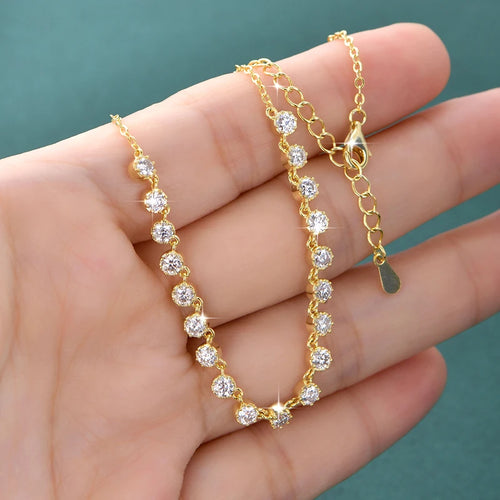 Adèle | Collier Moissanite Certifiée Plaqué Or 14K