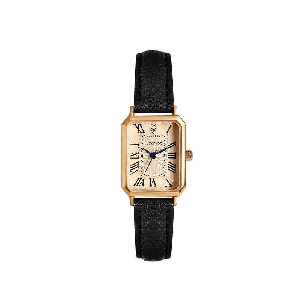 Éléonore | Montre Femme Cadran Carré Cuir Marron
