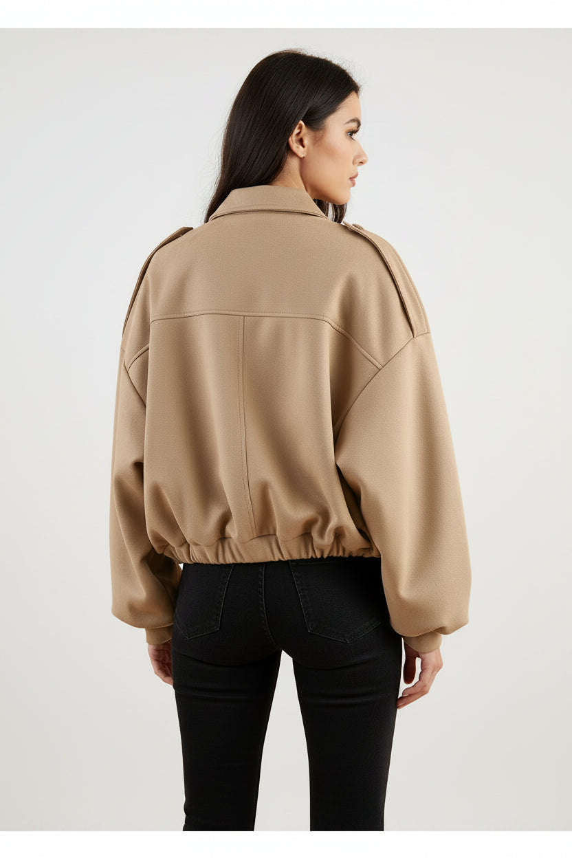 Élise | Veste Oversize Bombée Camel