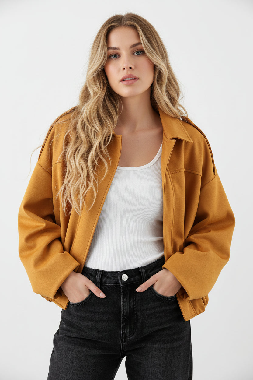 Élise | Veste Oversize Bombée Camel