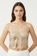 Léa | Top Brodé Perles et Sequins