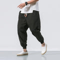 Loose Cotton Linen Men's Casual Pants Autumn Winter New Style Japanese Style Drawstring Wide Leg Lantern Pants