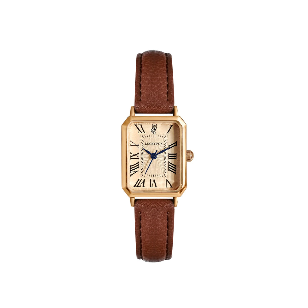 Éléonore | Montre Femme Cadran Carré en Cuir