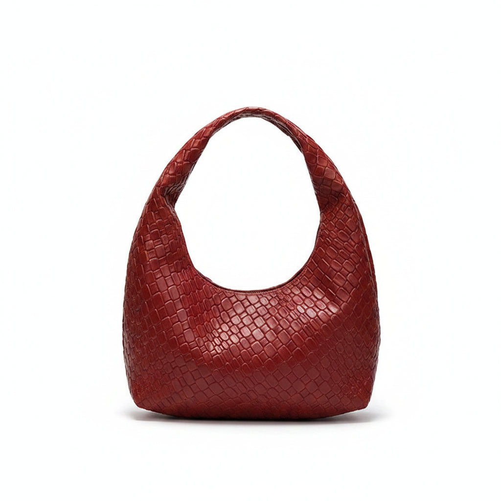 Margaux | Sac Besace Tressé Effet Croco