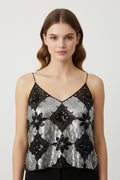 Léa | Top Brodé Perles et Sequins