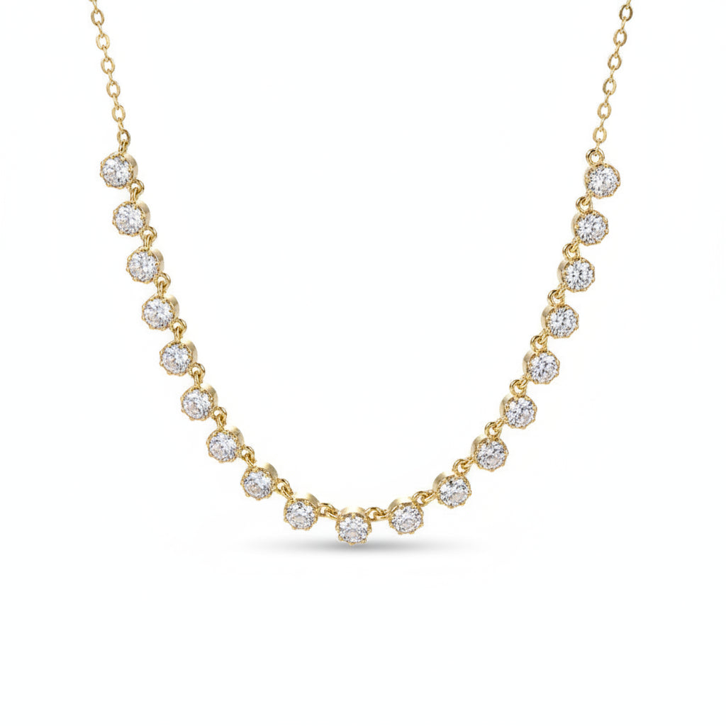 Adèle | Collier Moissanite Certifiée Plaqué Or 14K